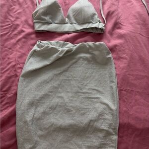 Elegant Silver Women's Skirt